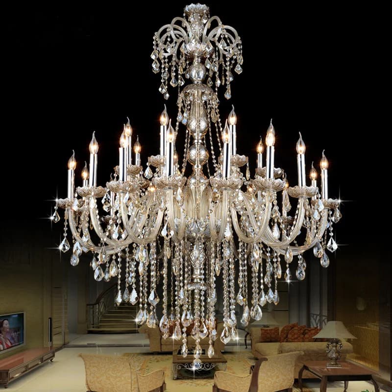 Lampadari di cristallo di lusso a luce europea Soggiorno Camera da letto Villa continentale Lampadario Hall dell'hotel Lampade a sospensione a candela