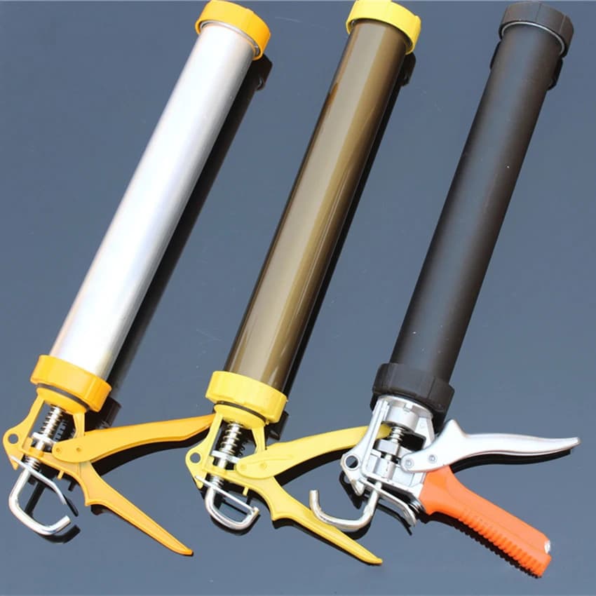 Manual Sealing Gun in Aluminium with Spring, Swivel and Robusta, White, Gold, Black