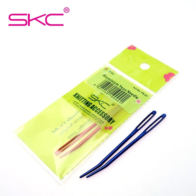 SKC alluminio piegato punta arazzo rammendo ferri da maglia cucito artigianato colore casuale grande occhio filato ferri da maglia
