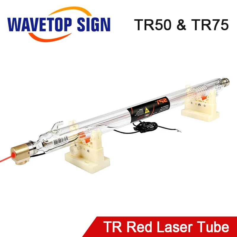 Tubo Laser CO2 WaveTopSign 50W 75W Dia. Tubo in vetro da 50-80 mm con punto rosso per macchina da taglio e incisione laser CO2