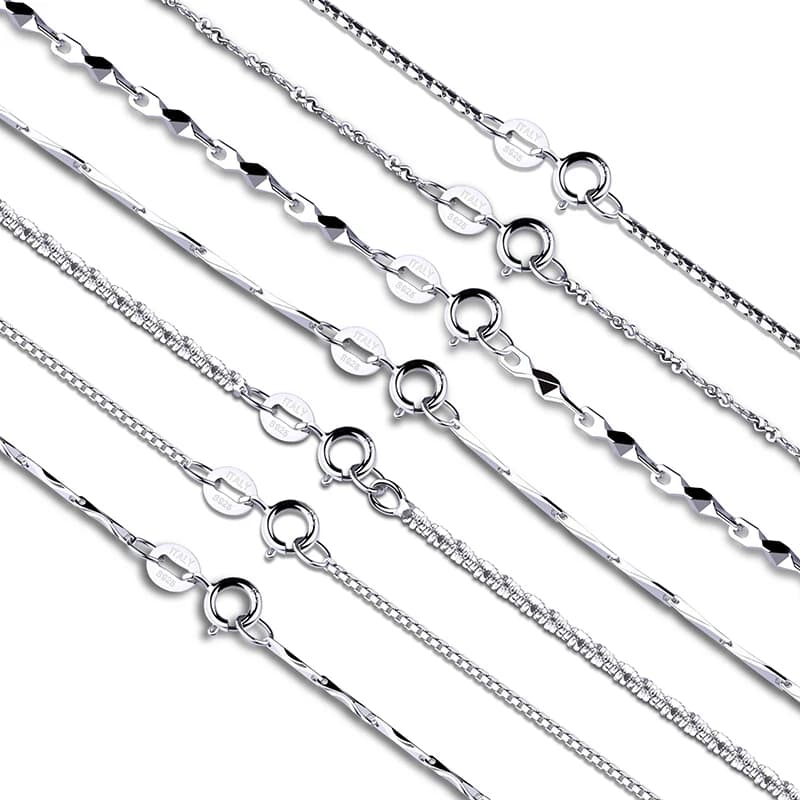 GEM'S BALLET Classic Basic Chain 100% 925 collana in argento Sterling massiccio catena 40cm 45cm 50cm Fine Jewelry Fashion ciondolo Link