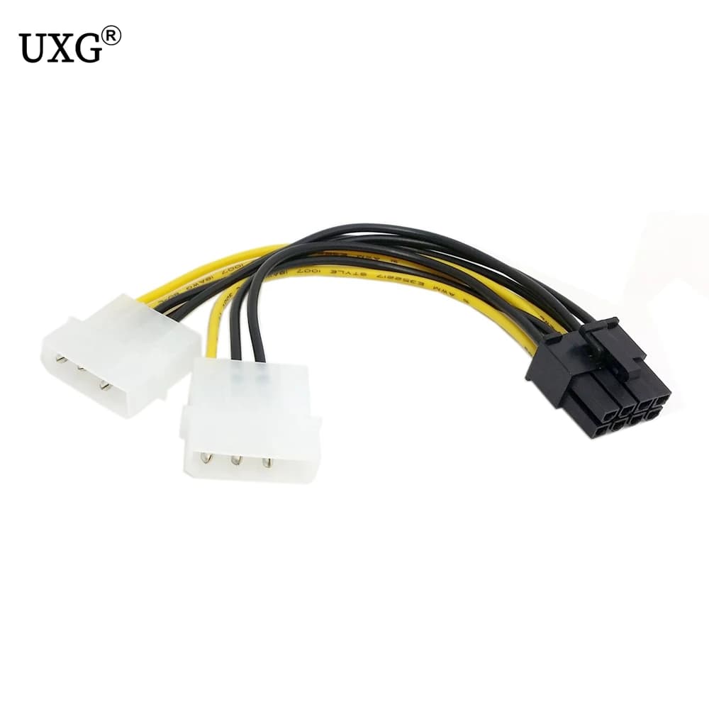 Cavo di alimentazione per scheda Video da 8 Pin a doppio 4 Pin a forma di Y 8 Pin PCI Express a doppio cavo di alimentazione per scheda grafica Molex a 4 Pin 18cm