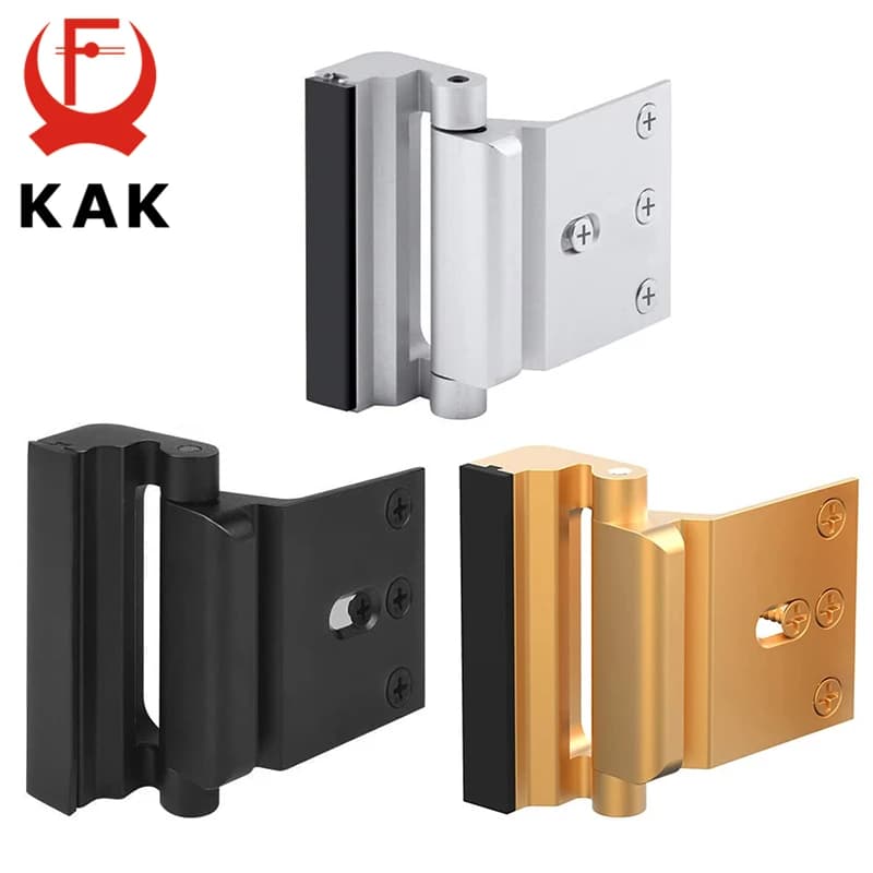 KAK Home Security Door Lock Childproof Door Reinforcement Lock with 3" Stop Withstand 800 lbs Upgrade Lock Defender Hardware