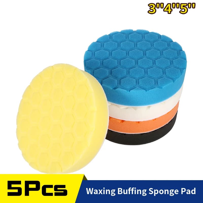 5Pcs Set Car Waxing Buffing Pad Polishing Disc 3/4/5/ Inch Auto Care Repair Tools Wax Pads for Car Detailing Buffer Compound