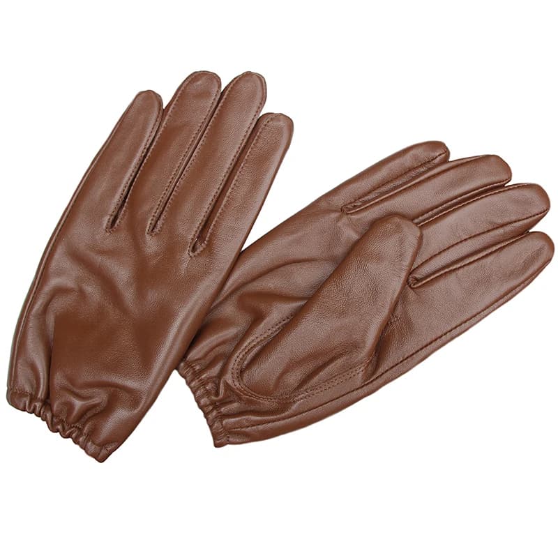 Guanti in Vera Pelle da Uomo, Guanti Elastici Sottili con Fodera Setosa, Guanti da Guida Primaverili e Autunnali in Pelle di Pecora per Moto, Bianchi, Marroni, Neri
