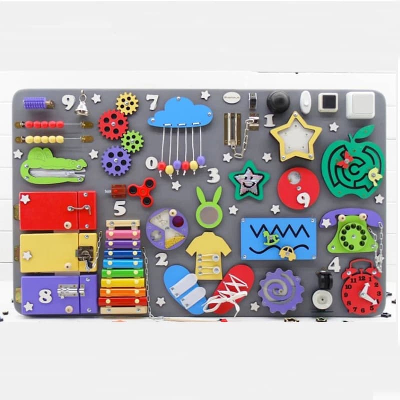 Tavola occupata Giocattoli Montessori fai-da-te Blocco mobile per bambini Trucioli di legno Allenamento delle abilità Gioco genitore-figlio Puzzle Sviluppo dell'intelligenza