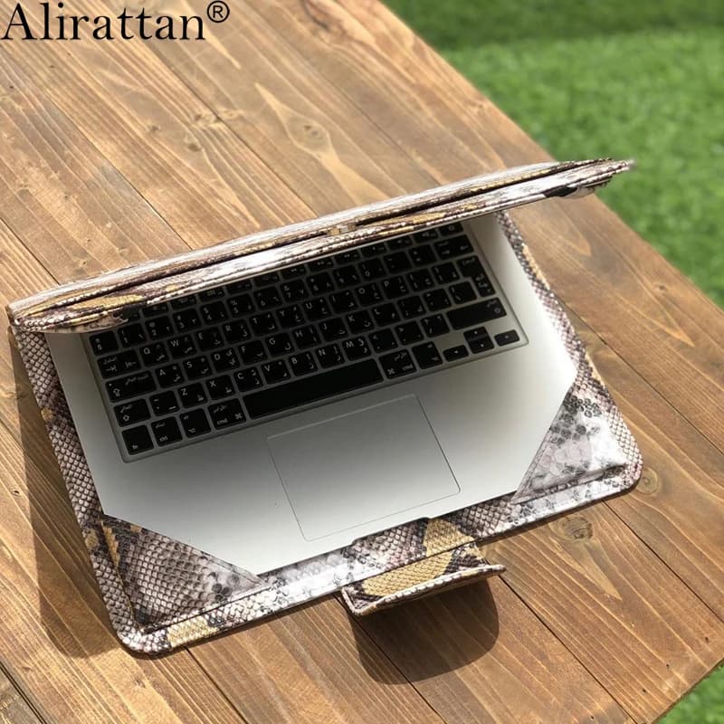 Alirattan News Laptop Sleeve Bag Notebook Case Cover Pouch For 13 inches Macbook Laptop Holder Snake Ostrich Crocodile Pattern