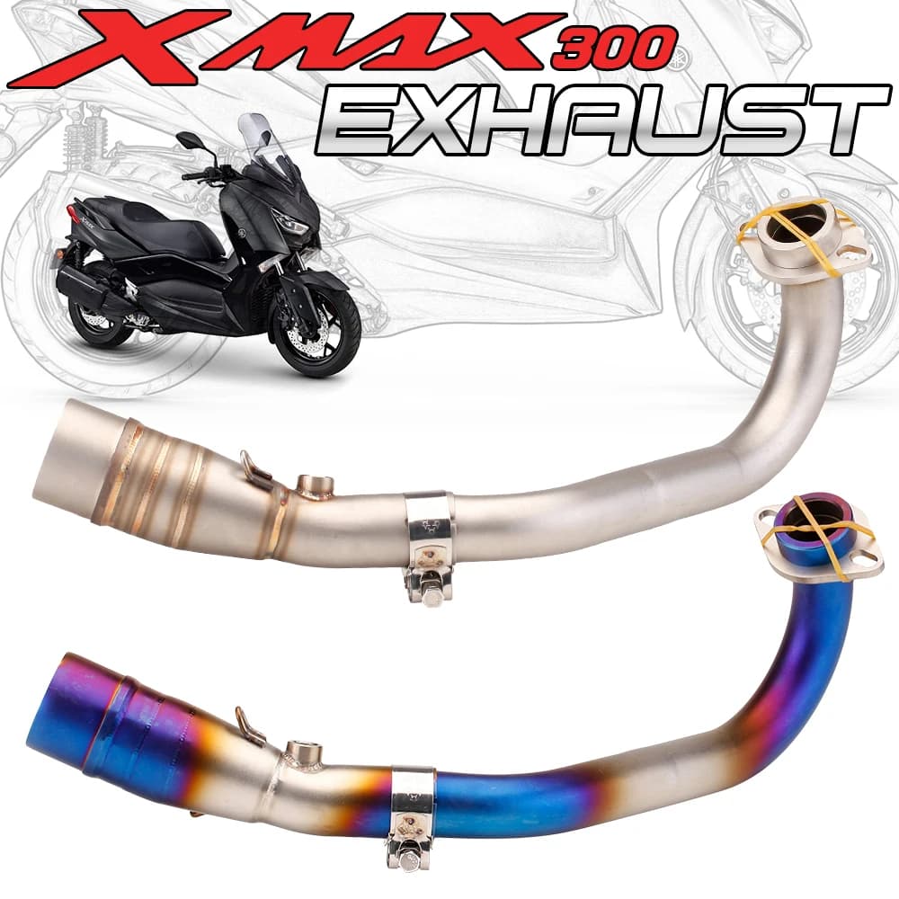 Per X MAX 300 XMAX300 XMAX 250 XMAX250 2017 2018 2019 2020 2021 Sistema completo di tubi di collegamento centrale adatto a tutti i silenziatori di scarico da 51 mm