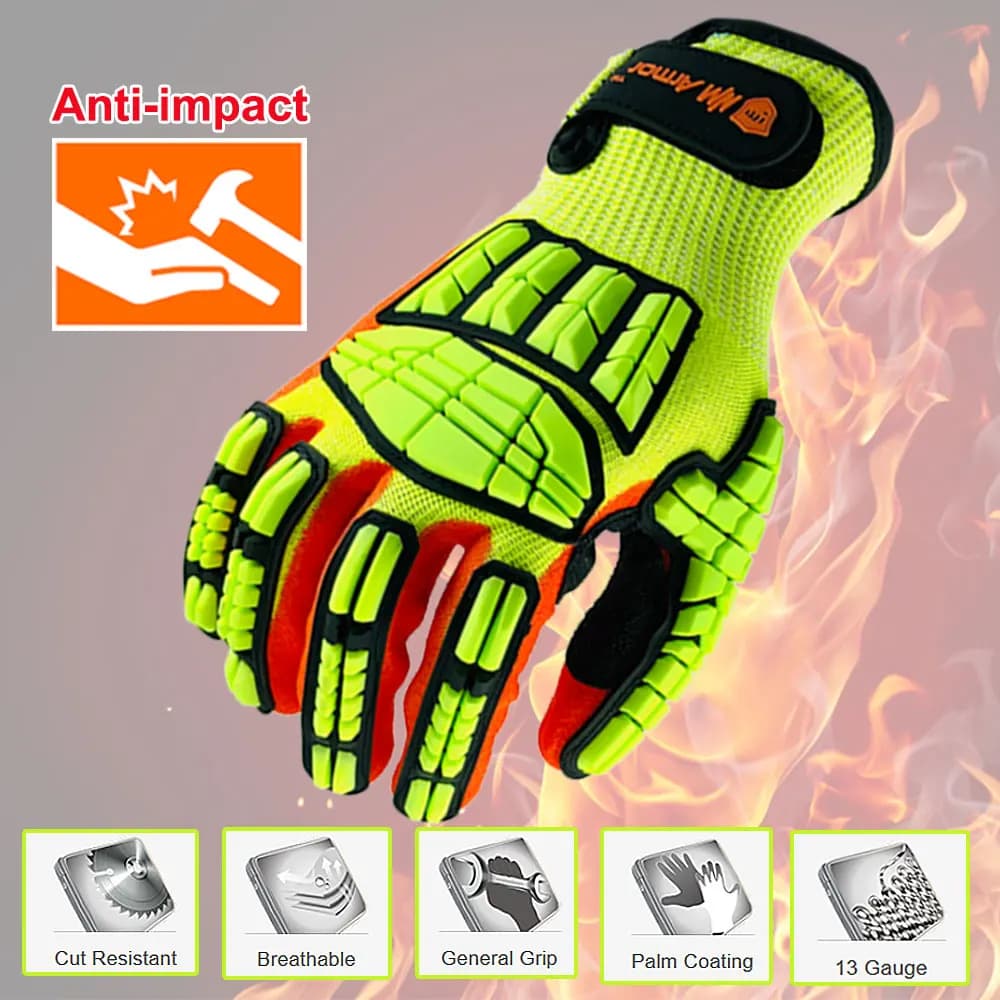 Guanti da lavoro protettivi antivibranti NMSafety resistenti al taglio di alta qualità con guanto da palmo immerso in nitrile resistente all'olio