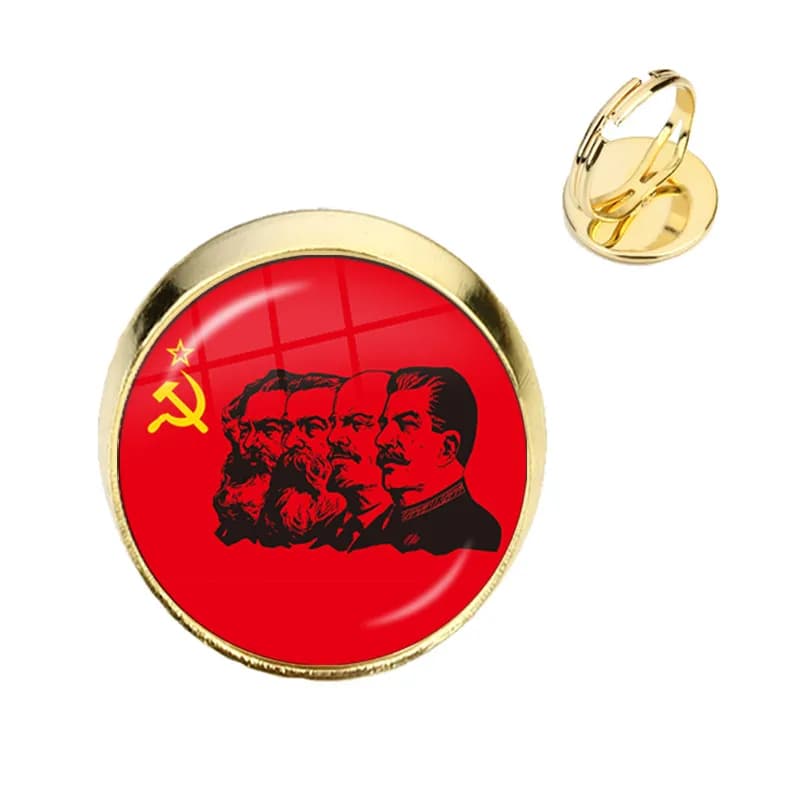 CCCP URSS Soviet Army Rosso Star Regolabile Anelli 16 millimetri Cabochon In Vetro di Arte Rotonda Russo Distintivi E Simboli LOGO Gioielli Per Gli Amici regalo