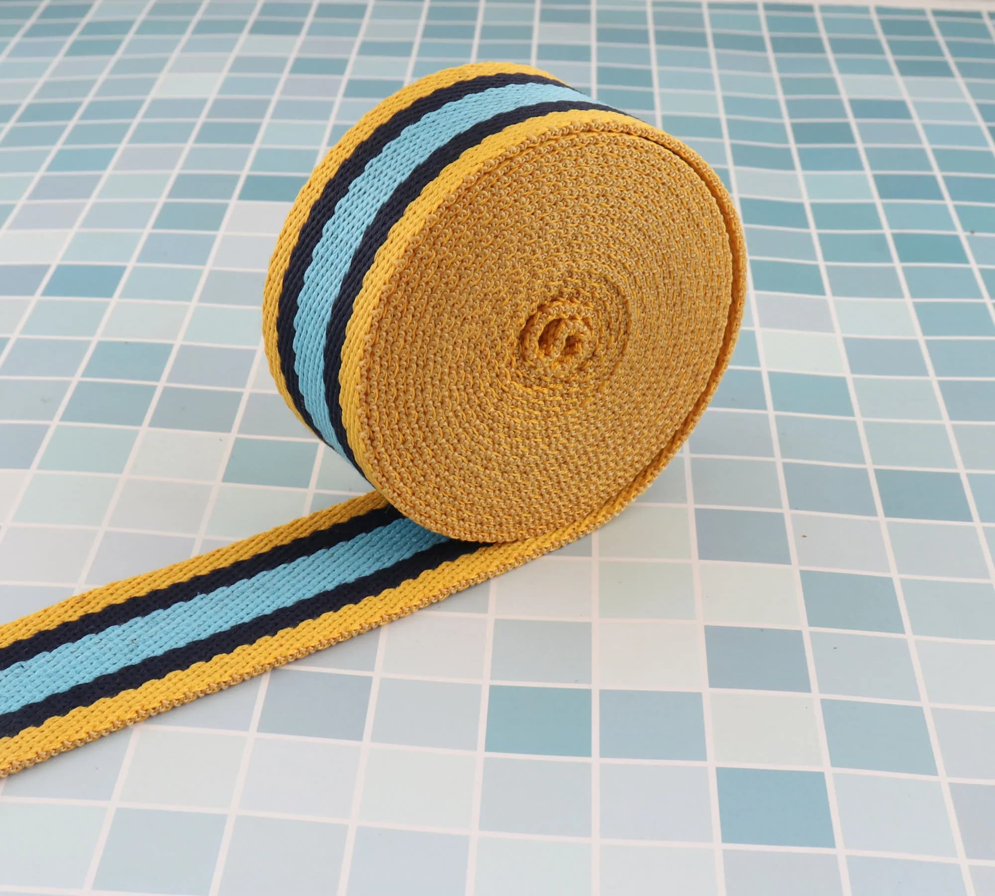 38mm Blu Giallo Jacquard Tessitura Cotone Tessitura Borsa Cinghie Borsa Tracolla Borsa Tracolla Borsa Tracolla Borsa Maniglia Tela Striscia