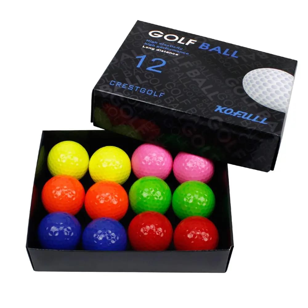 Crestgolf Palline da golf colorate per pratica Confezione da 12 palline da golf per campo di guida Regalo per golfisti Accessori da golf 6 colori per la scelta
