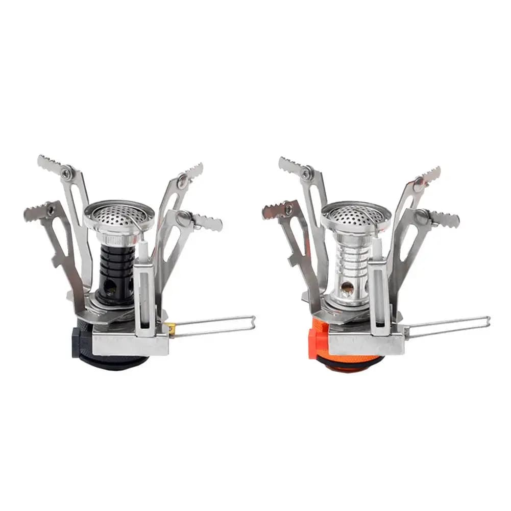 Bruciatore a gas da campeggio esterno Portatile in acciaio inossidabile Accensione automatica Stufa a gas integrata Mini fornello a potenza di fuoco da picnic