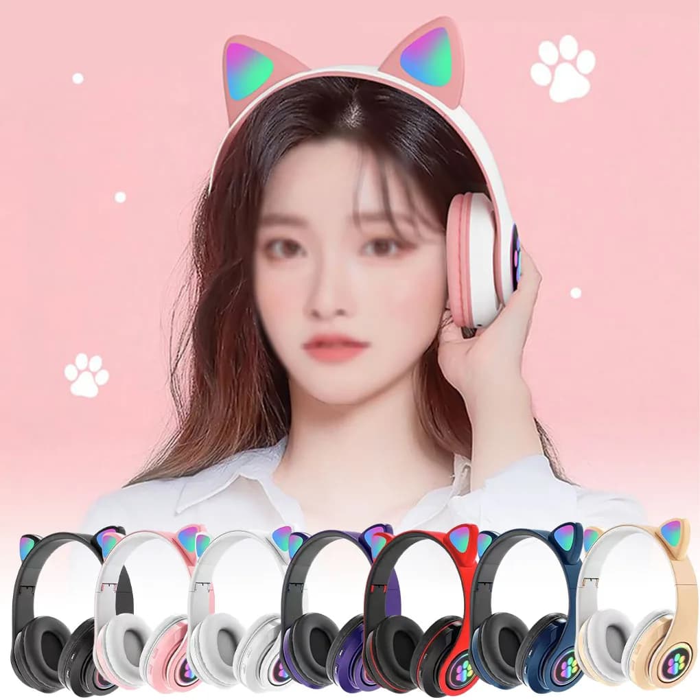 Glow Headset Wireless Earstud Gaming Supplies Cute look Purple