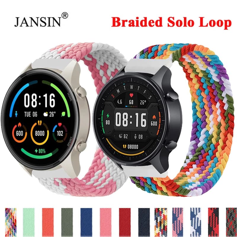 Fascia elastica per Xiaomi Mi Watch Colore Miwatch Colore 2 Cinturino intrecciato Solo Loop Bracciale per Haylou Solar LS02 Bracciale da polso