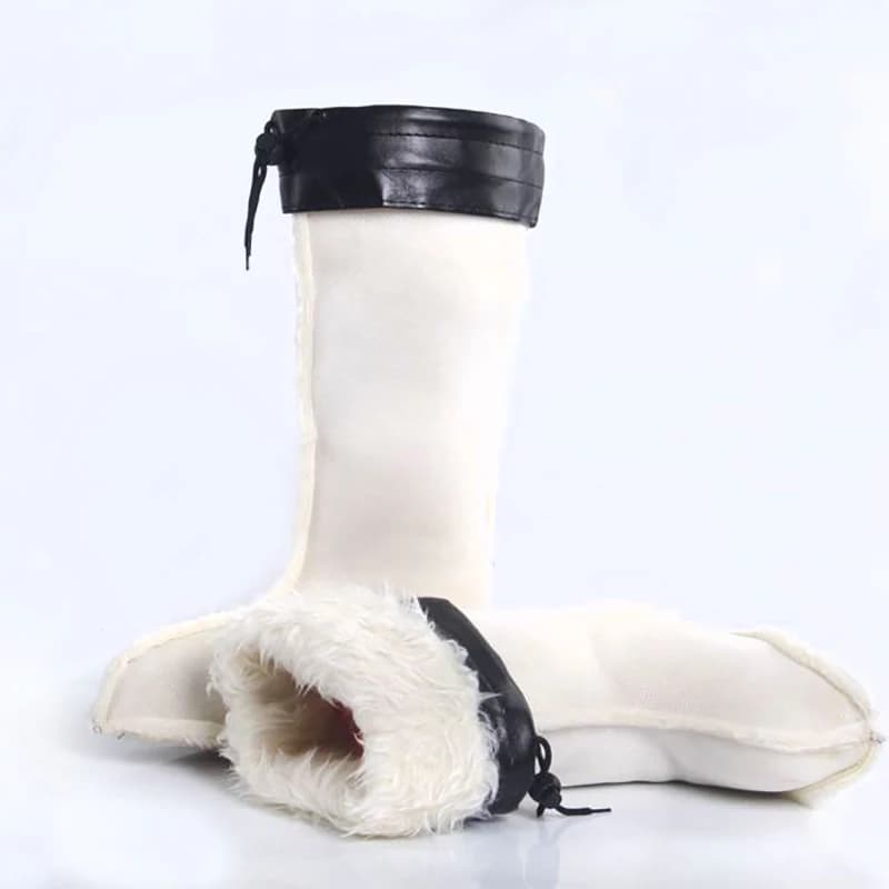 Rain Boots Cotton-Padded Shoe Cover Warm Lining High Tube Cotton Cover Pouch Winter Fleece-Lined