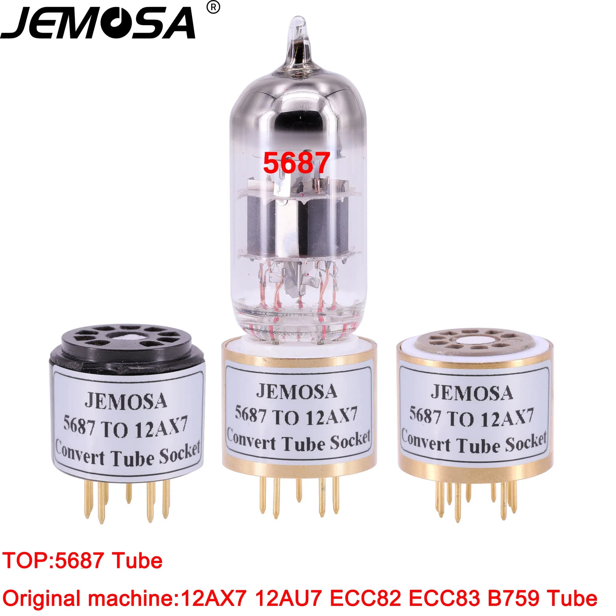 1PC da 5687 a 12 ax7 12 au7 ECC82 ECC83 tubo a vuoto converti adattatore presa amplificatore Audio