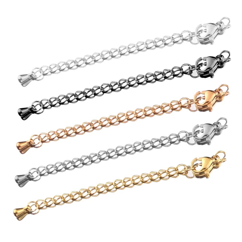 10 pz/lotto Chiusure per Aragosta in Acciaio Inossidabile Estensione Estesa Connettore a Catena di Coda per la Creazione di Gioielli Risultati Collana Bracciale