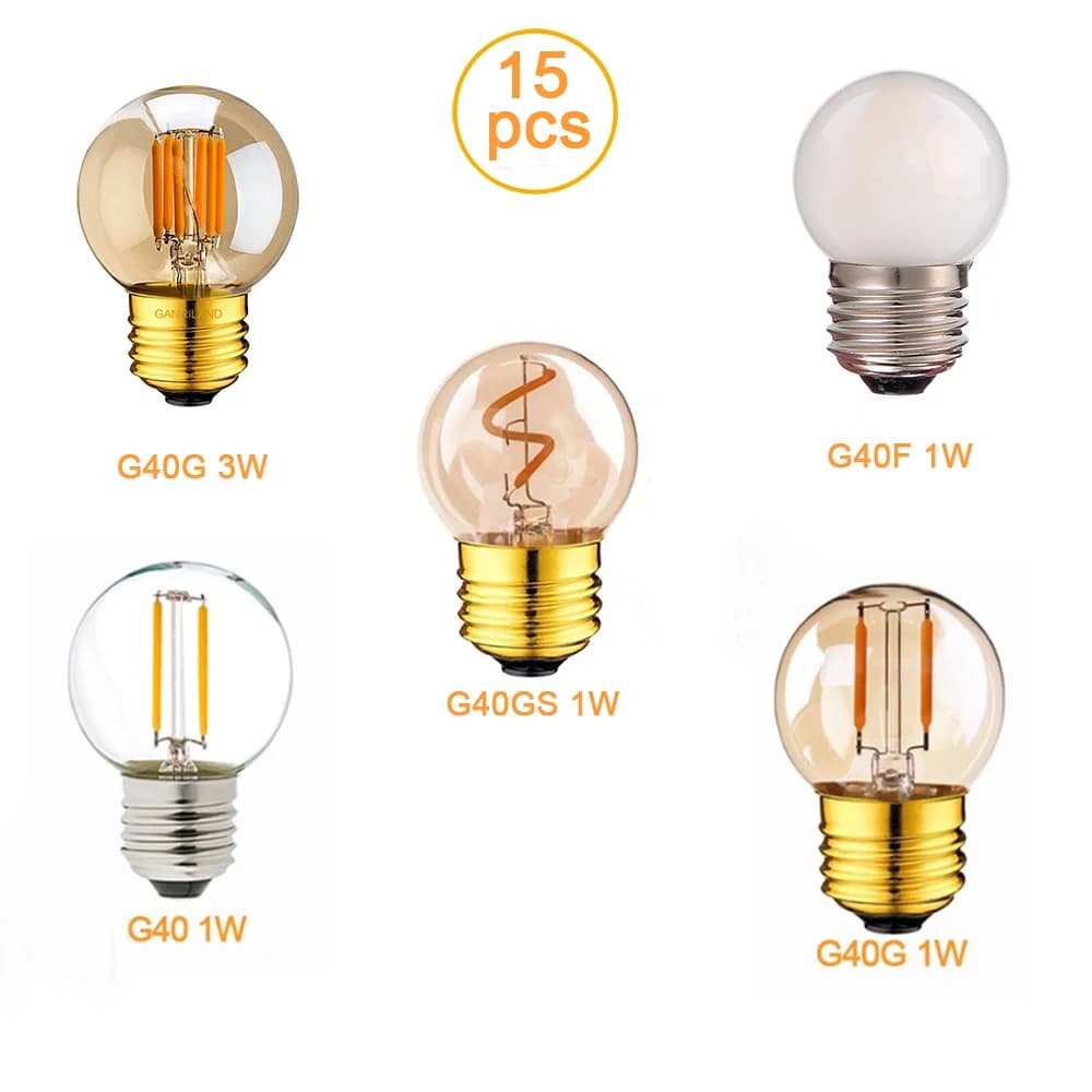 G40 LED Mini lampadina a globo 1W 3W lampadine a filamento Edison Ultra Warm White 2200K lampada decorativa Vintage a LED lampada E26 E27 Base