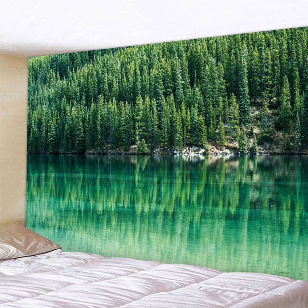 Forest cascade home decoration art tapestry scene psychedelic hippie decoration boema yoga mat covered sheet
