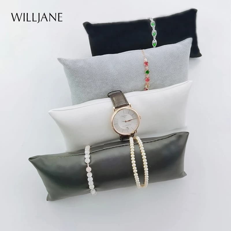 Bracciale per gioielli Supporto per cuscino Velluto Supporto in pelle PU Organizzatore Custodia per presentazioni Bracciale Cavigliera Orologio Display Fotografia Prop