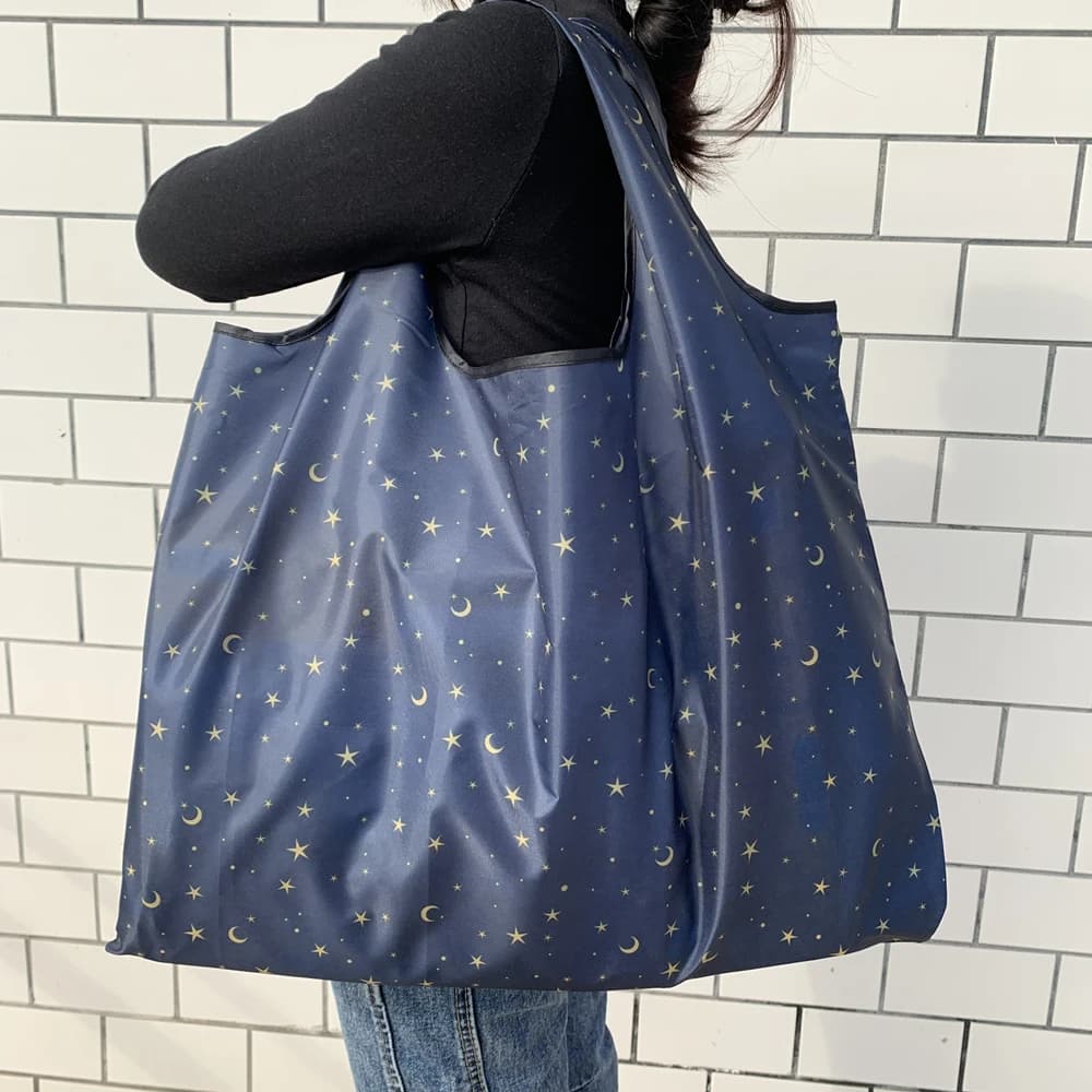GRANDE borsa per la spesa pieghevole ecologica, borsa a tracolla portatile riutilizzabile per borsa da tasca alla moda per generi alimentari da viaggio