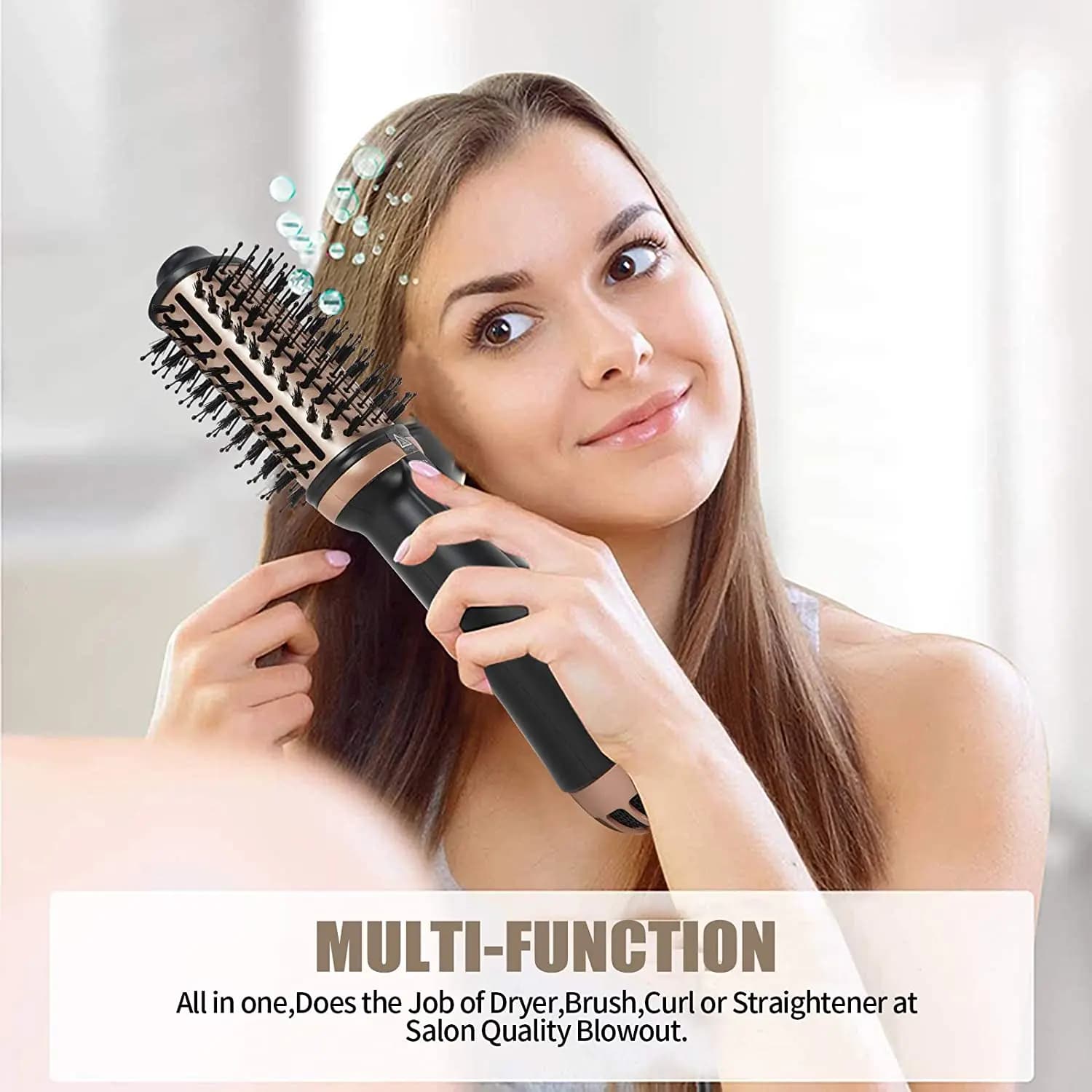 2-in-1 Hair Dryer, Professional Hot Air Brush, Hair Plate and Hair Dryer, Heated Hair Styling Tools