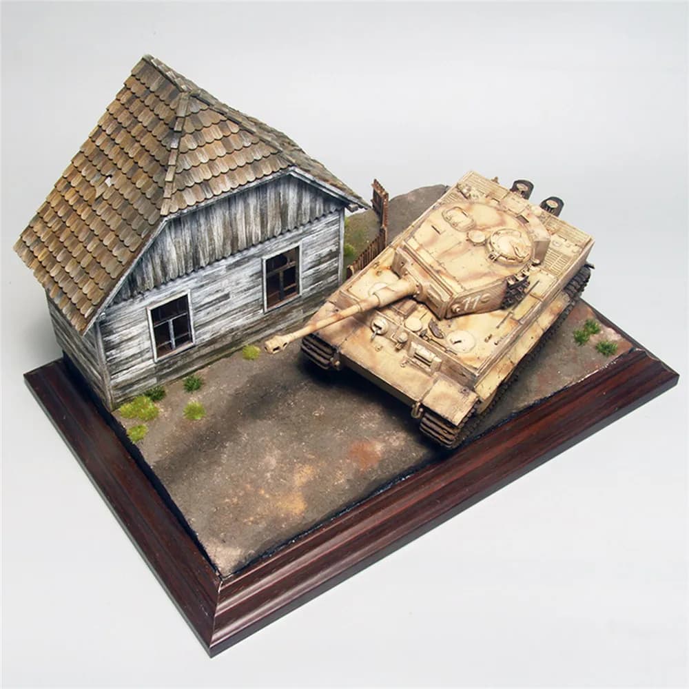 1:35 di legno Europeo Casa No.2 Campo di Battaglia Militare Modello Scena 3D Puzzle Di Pittura FAI DA TE Giocattoli Educativi Regalo per I Bambini