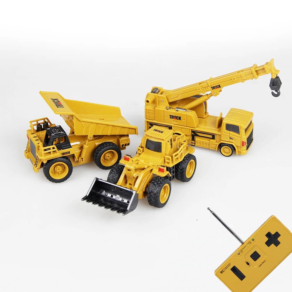 1:64 Mini RC construction car con scatola 2.4G trattore Bulldozer caricatore escavatore modello di simulazione giocattoli elettronici per auto per bambini
