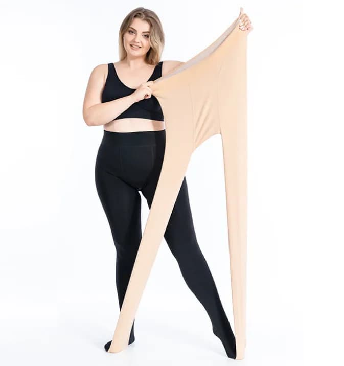 Pile stretto taglie forti per donna collant Cashmere calza spessa per inverno 3XL Leggings in pile linea ouc386