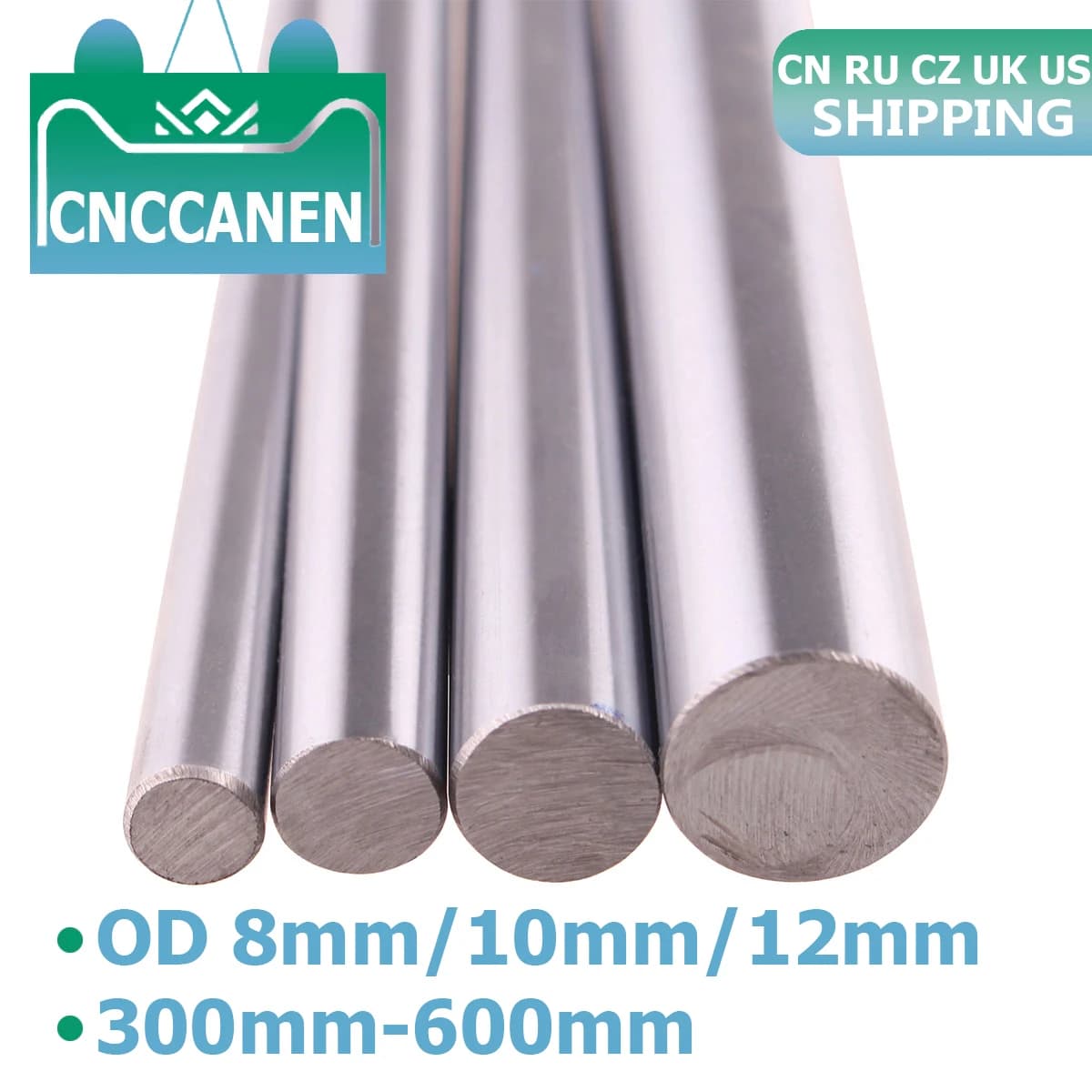 2 pz asse ottico OD 8mm 10mm 12mm 16mm 20mm albero lineare cilindro guida lineare asta tonda liscia 300mm-600mm per parti della stampante 3D