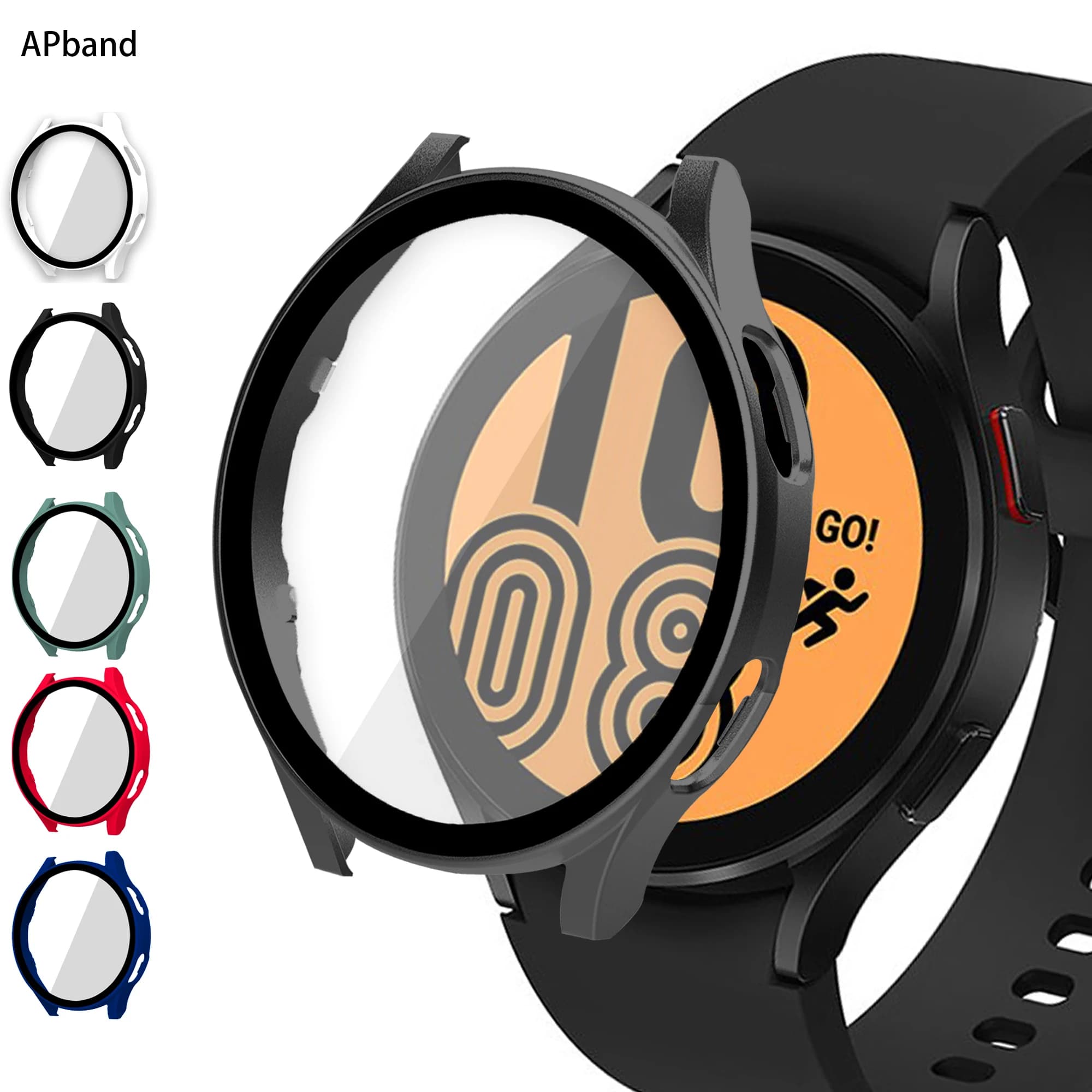 Vetro + custodia per samsung Galaxy watch 4 44mm 40mm accessori PC all-around paraurti anticaduta Galaxy watch4 cover protettiva per schermo