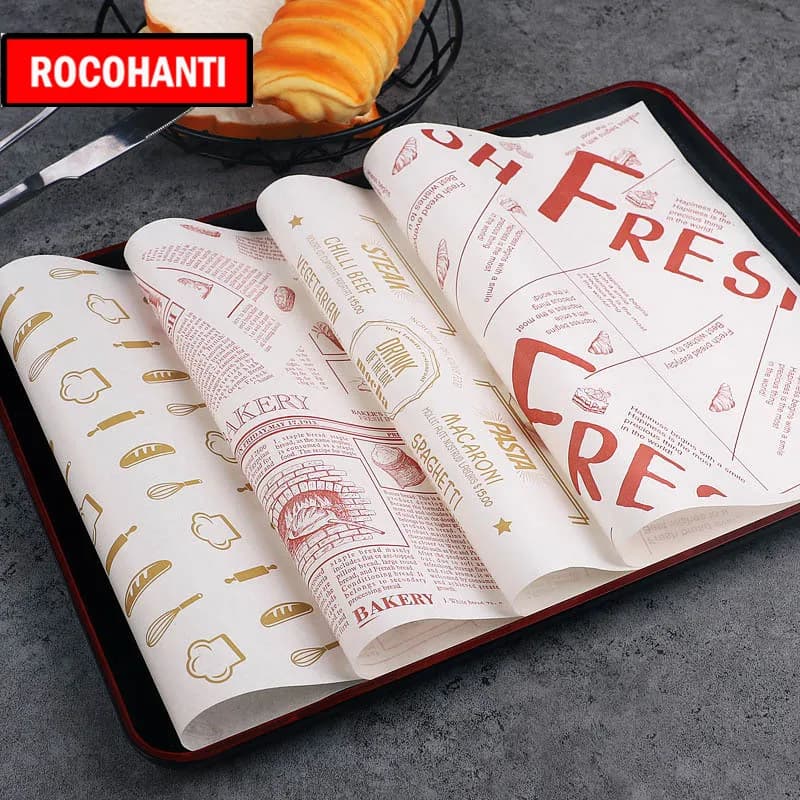 100 pezzi logo personalizzato stampato eco monouso involucro alimentare carta cerata burro pane sandwich carta da regalo per sacchetto di imballaggio regalo alimentare