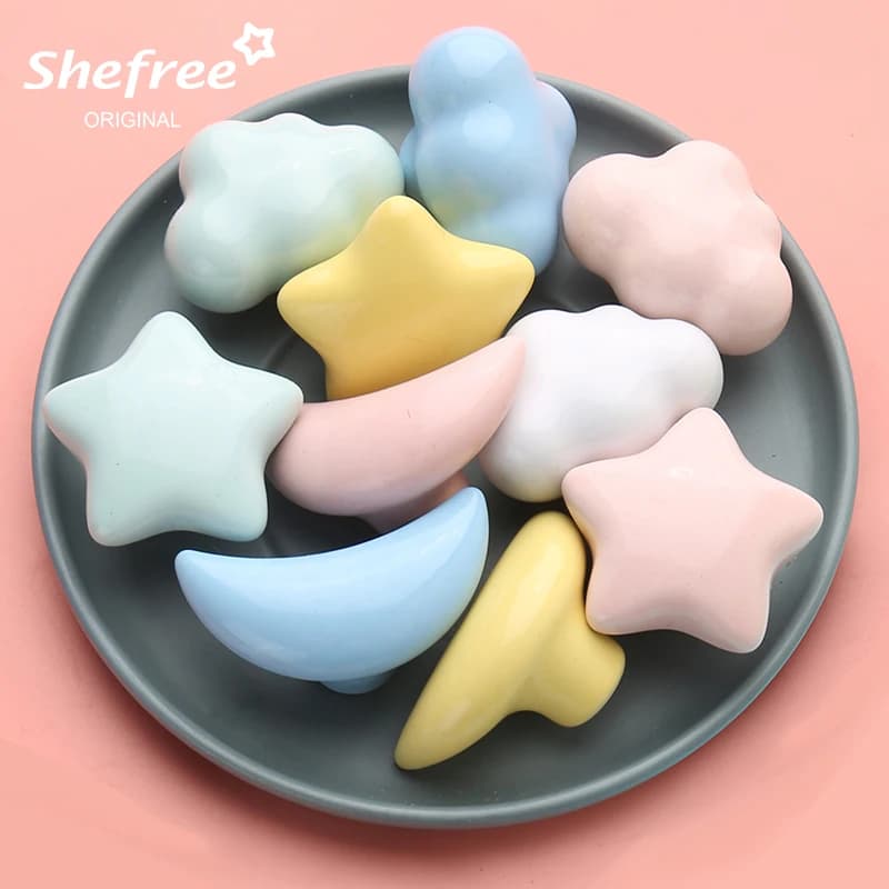 Manopole per mobili in ceramica Maniglie per mobili per camera dei bambini dei cartoni animati Maniglie per cassetti per cassetti Maniglie per porte per armadietti a parete Maniglia per cassetti
