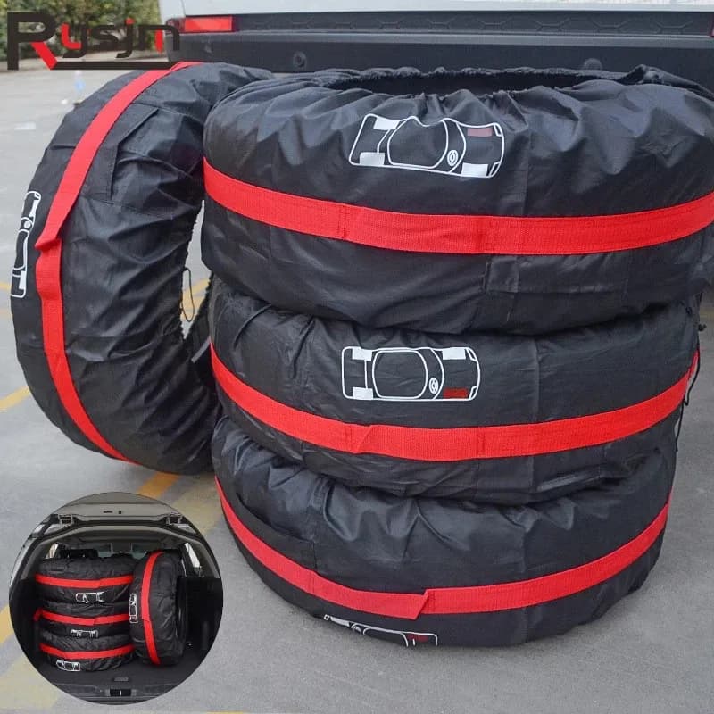 4 pezzi universale 13-16 16-20 pollici custodia protettiva per pneumatici per auto SUV borsa per ruota di scorta protezione per ruota per pneumatici auto tessuto in poliestere Oxford