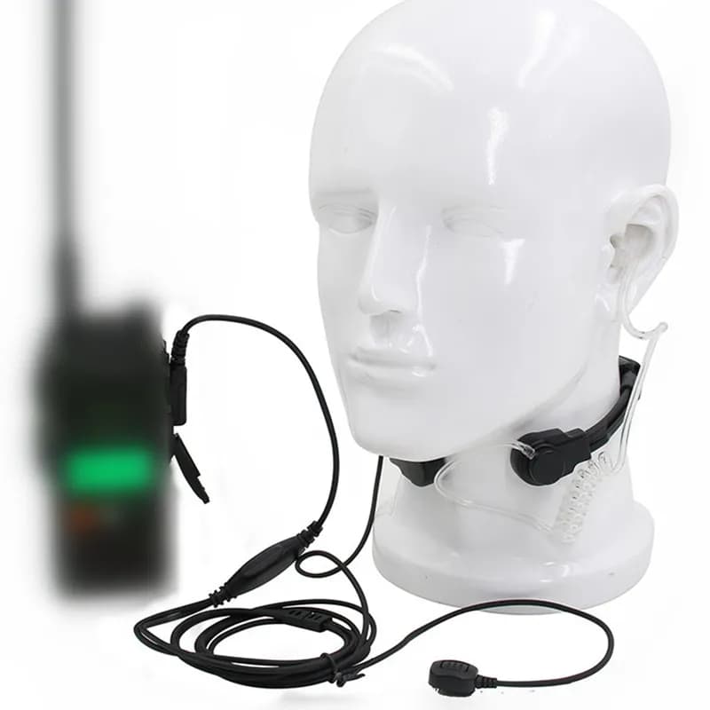 laringofono tattico microfono ptt microfono per gola auricolare radio auricolare altoparlante per baofeng boafeng uv5r walkie talkie