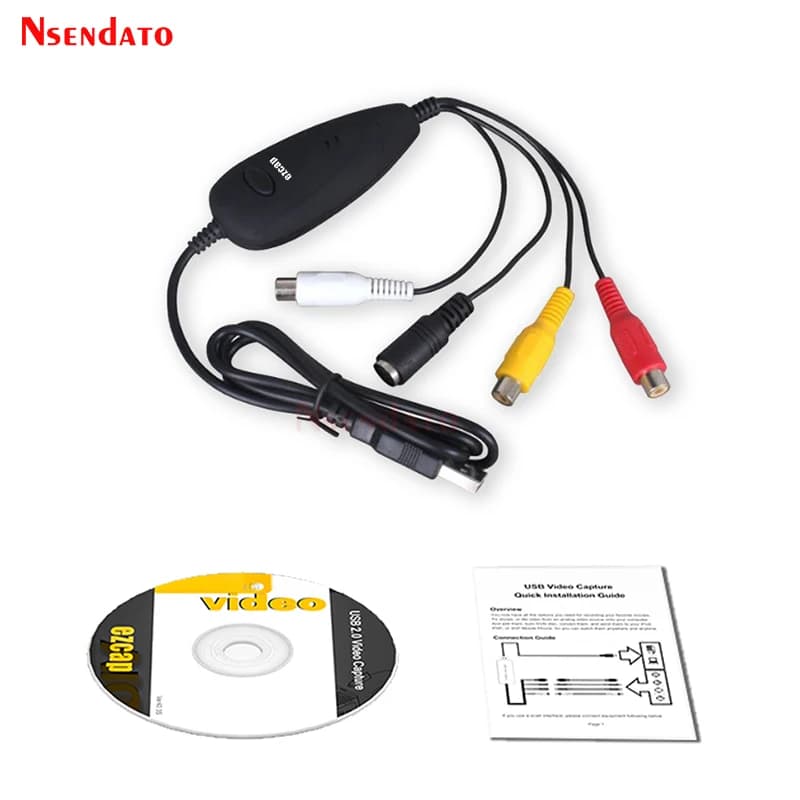 Ezcap172 Scheda di Acquisizione Audio Video USB 2.0 per Convertire Video Analogico da VHS, Videocamere 8mm e DVD per Win 7/8/10