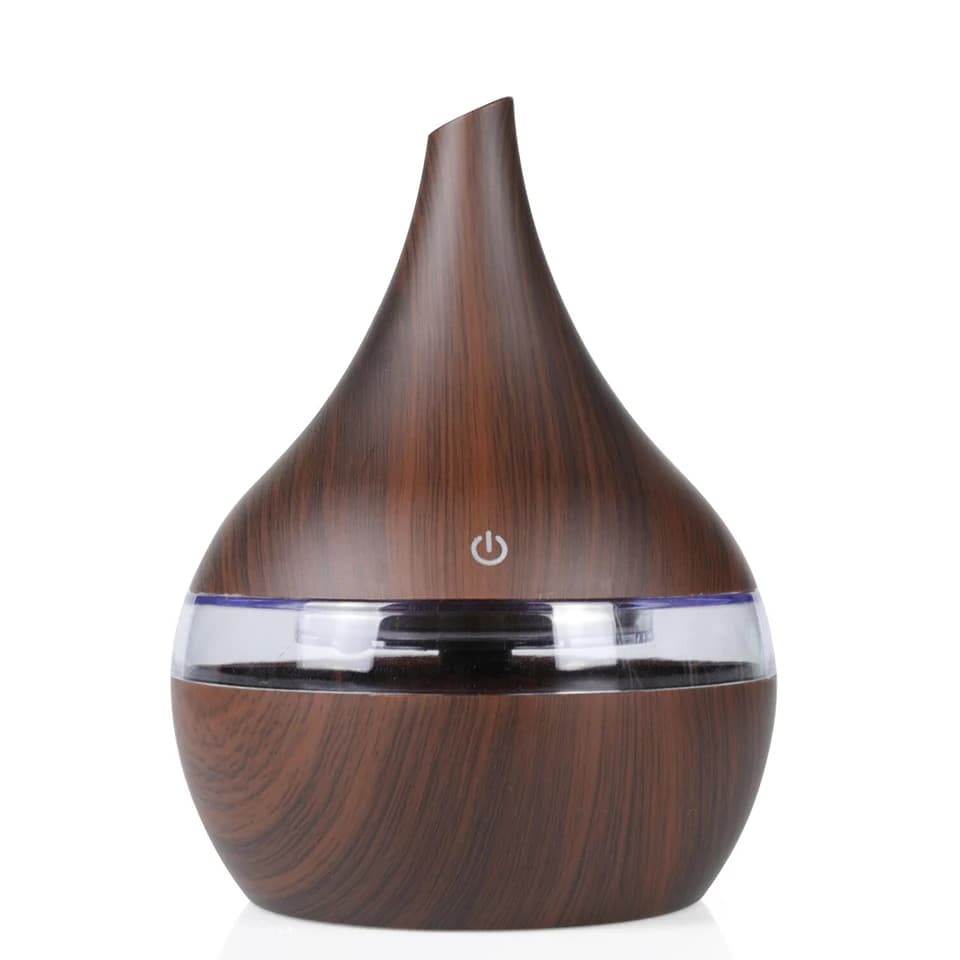 Umidificatore elettrico da 300 ml, diffusore di aromi in legno, umidificatore USB a ultrasuoni, aromaterapia con oli essenziali, nebulizzatore a freddo per la casa