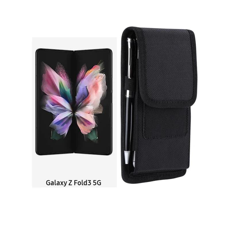Custodia a libro in tessuto Oxford per Samsung Galaxy Z Fold 7 6 5 4 3, custodia a marsupio con clip da cintura per Galaxy Z Fold6, cover antiurto per telefono