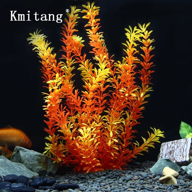 100cm Tropical Plants Large Artificial Water Grass Fined Plants Plastic Soft False Tree For Fish Tank Aquarium Decoration