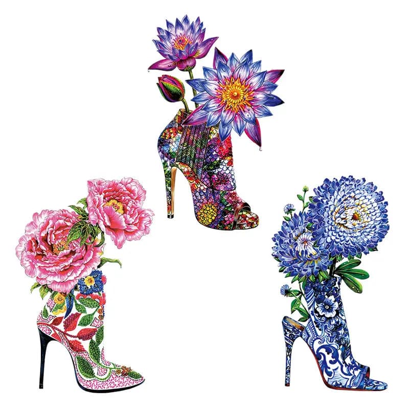 Tacchi alti fiori ferro sulla toppa Jeans a righe Patch Applique pressa a caldo accessori fai da te adesivo trasferimento di moda per i vestiti