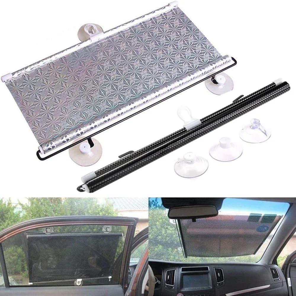 Ventosa universale Parasole Rullo per finestra Parasole Copertura per schermo Protezione per ciechi Tenda pieghevole per parabrezza per auto