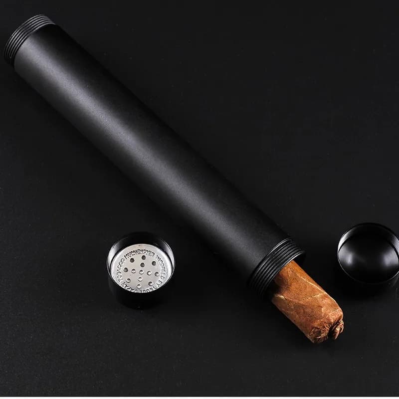Tubo portasigari portatile in metallo Urltra leggero a prova di odore da 30 pezzi con umidificatore incorporato