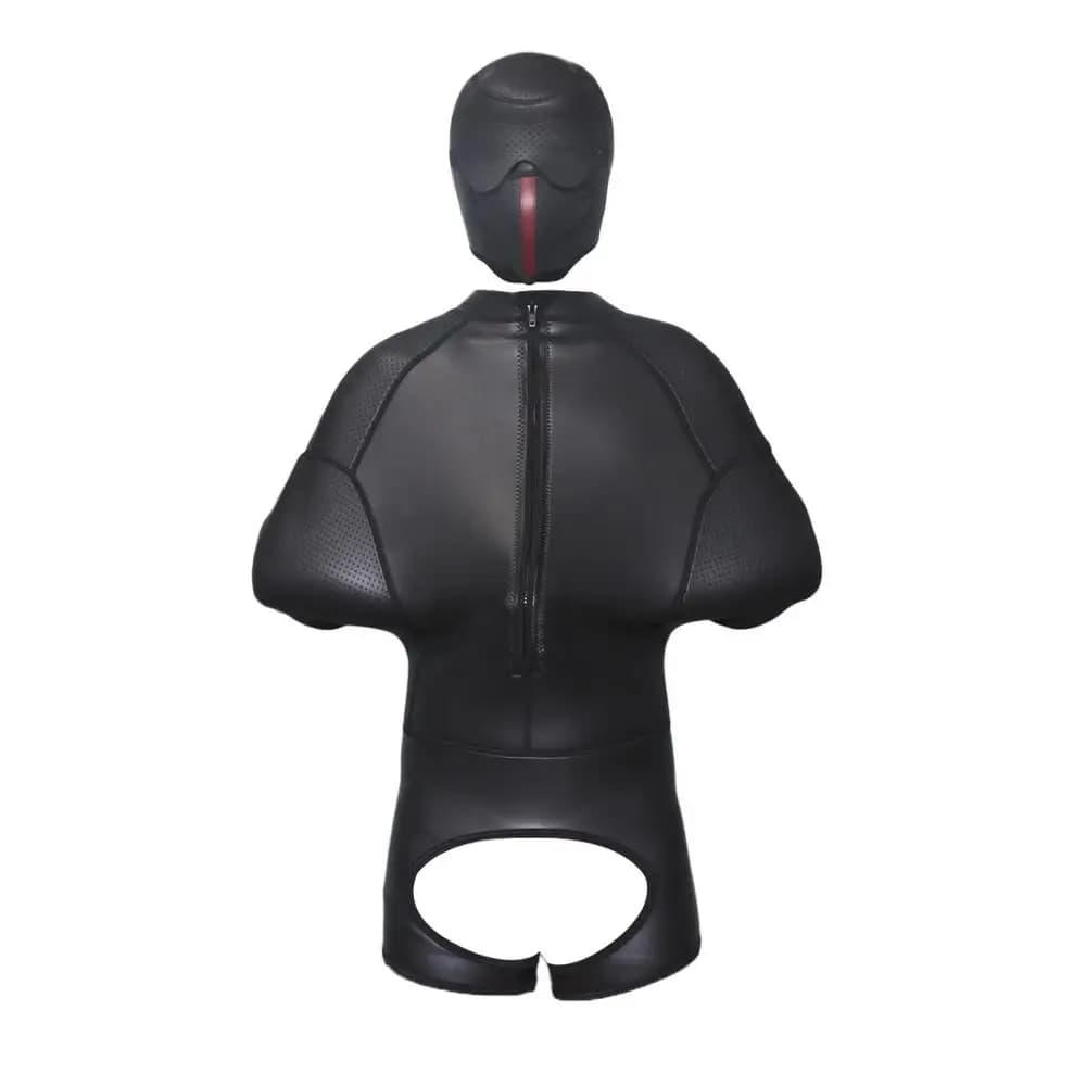 Uomo morbido lattice di gomma Bodybag legante sacco a pelo Heavy Duty gotico mezzo corpo ritenuta camicia di forza Bondagebag Costume Fetish
