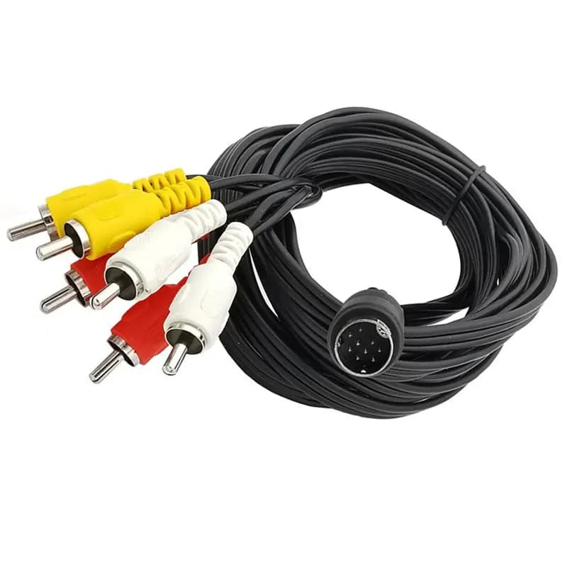 Cavo Mini DIN 9 Pin Maschio a 6 RCA Audio e Video per Decoder, Apparecchiature di Monitoraggio, Display e Proiettori
