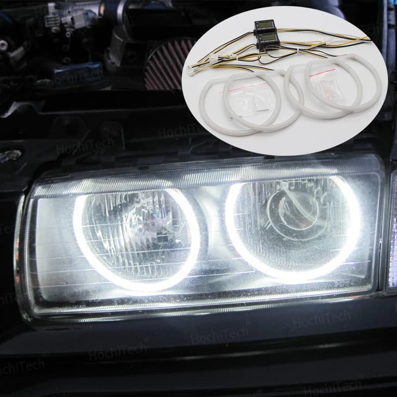 Per BMW serie 3 E30 E36 M3 333i 325i 323i 316i 318i 325td 1982-2000 LED Angel Eyes Kit Cotton White Ring Demon Eye