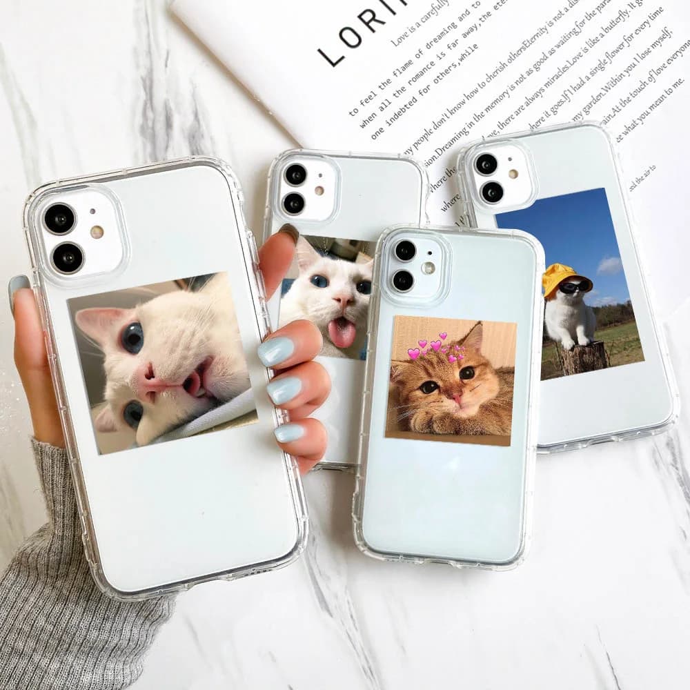 Divertente custodia per telefono gatto carino per iPhone 11 custodia per iPhone 13 12 14 15 Pro Max X Xr XS Max 7 8 Plus SE 12 Mini Cover morbida in Silicone