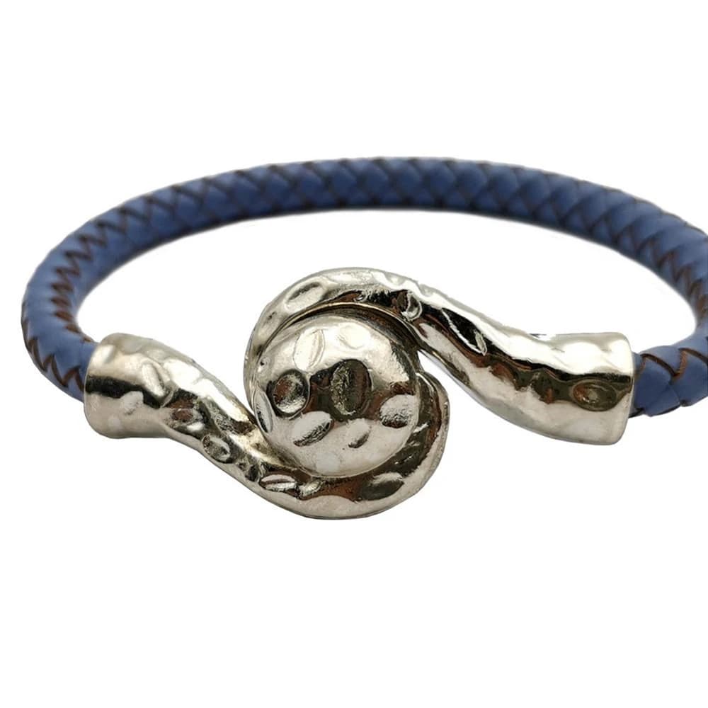 AaaZee 6mm Hole Magnetic Clasps Opening Bracelets Making End Twisted Shape Antique Silver Connectors for Handmade DIY