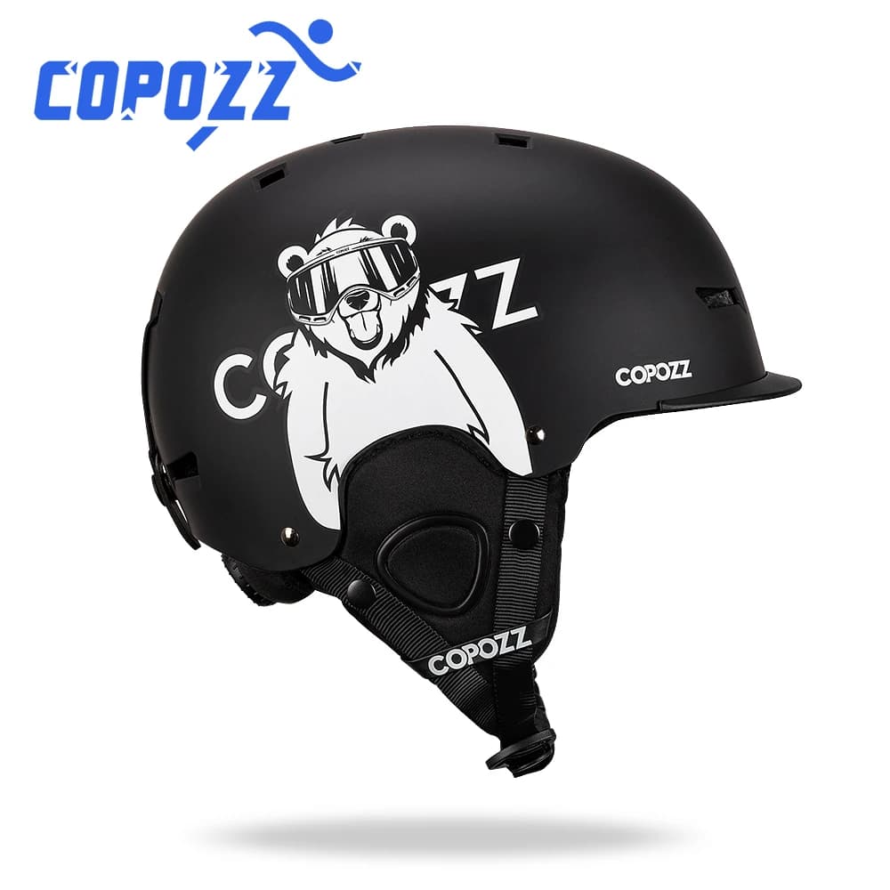 COPOZZ Nuovo casco da sci Cartoni animati Casco di sicurezza anti-impatto semi coperto Ciclismo Sci Snowboard Casco sportivo per adulti e bambini