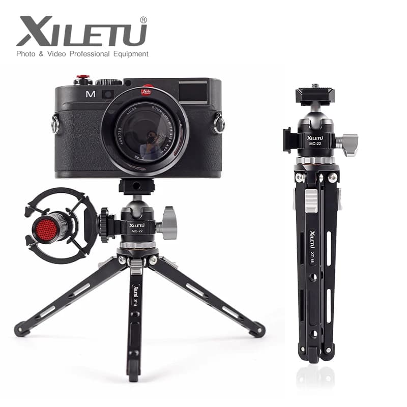 XILETU MC22 Mini Testa a Sfera per Scarpa Fredda Doppio Uso 1/4 Vite Scarpa Fredda in Lega di Alluminio per Fotocamera Telefono Speedlite Treppiede Selfie Stick
